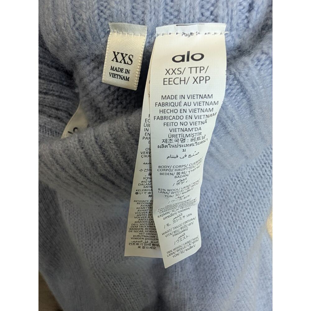 NWT Alo Yoga Pants Women XXS Blue Wool Cashmere Knit High-Waist Wide Leg W54278R - Picture 5 of 5